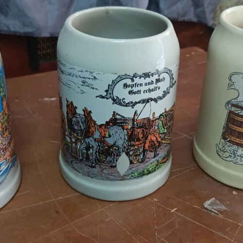 Beer glass set used, pack of three, Germany
