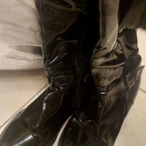 Patent leather low boots size 38