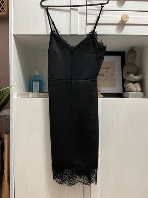 Midi black tight dress with lace used, size XS-S