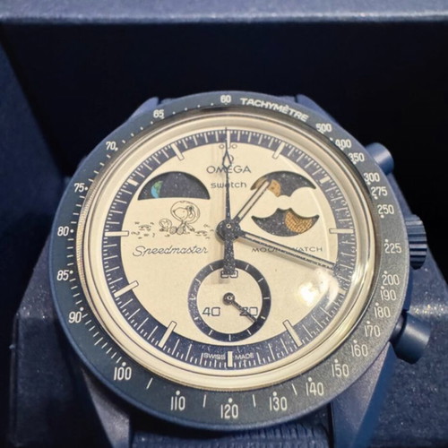 Swatch Omega Moonswatch Mission to Earthphase Moonshine Gold καινούργιο μπλε