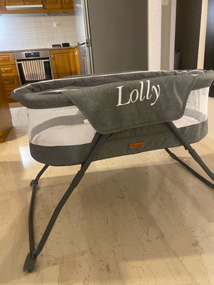 Λίκνο Cangaroo Lolly με στρώμα σαν καινούργιο, γκρι με κουνουπιέρα