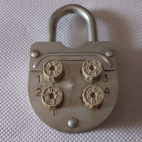 Antique S/K Combination Padlock 1950-1960 White Metal used