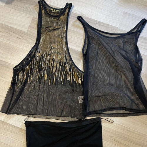 Toi&Moi evening top black and gold, size M