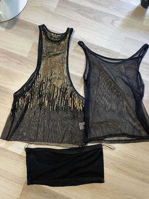 Toi&Moi evening top black and gold, size M