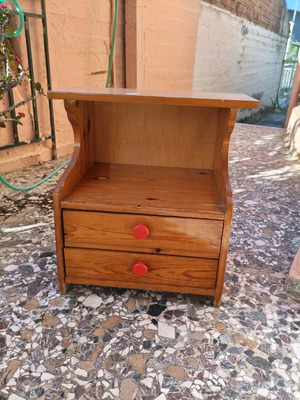 Wooden nightstand used with 2 drawers