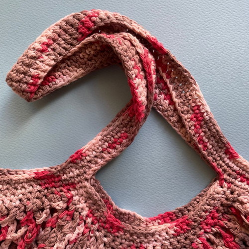 Raspberry Handmade Mesh Market Bag