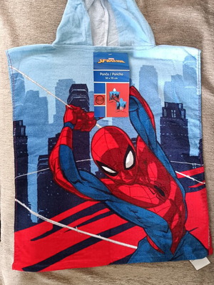 Poncho kids new Marvel Spiderman 50x115 cm 100% cotton