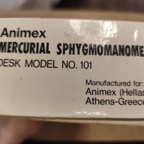 Animex Mercurial Sphygmomanometer Model 101 with Stethoscope like new