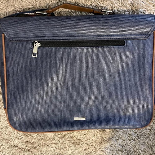 Aldo laptop bag like new, navy blue with brown details