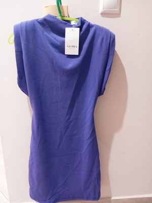 Mini dress purple new, size small, sleeveless with shoulder pads