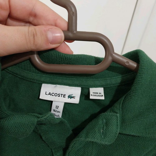 Lacoste green polo t-shirt boy's size 12 used