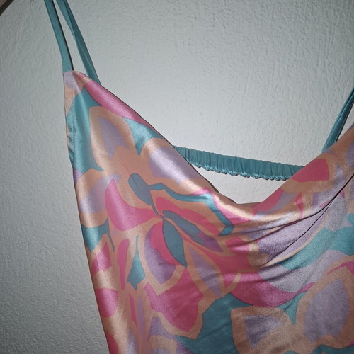 ASOS satin beach dress, colorful, size L