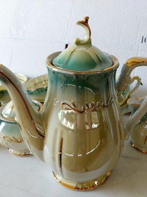Vintage Πορσελάνινο Σετ Τσαγιού Καφέ Lusterware 15 τεμάχια