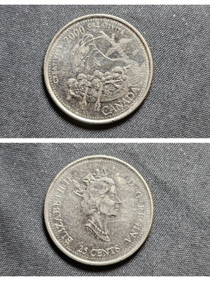 Canada Creativity 2000 coin used, 25 cents