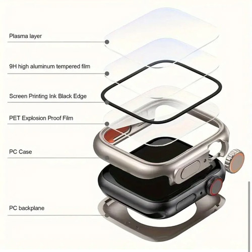 Screen protection case for IWatch series 9/8/7/6/5/4/SE 2 45mm silver new
