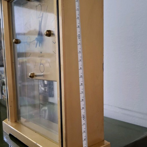 Vintage quartz table clock with pendulum used