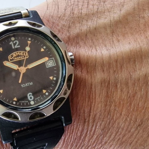 Camel Trophy Black Dial Vintage Collection Swiss Made Watch 37mm quartz used
