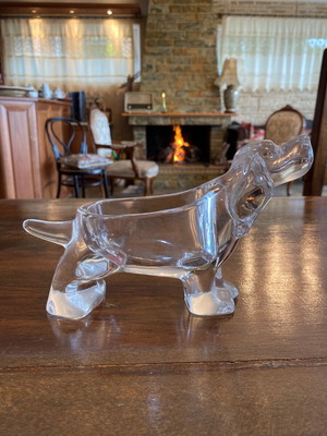 Crystal table decor dog Kosta Boda like new