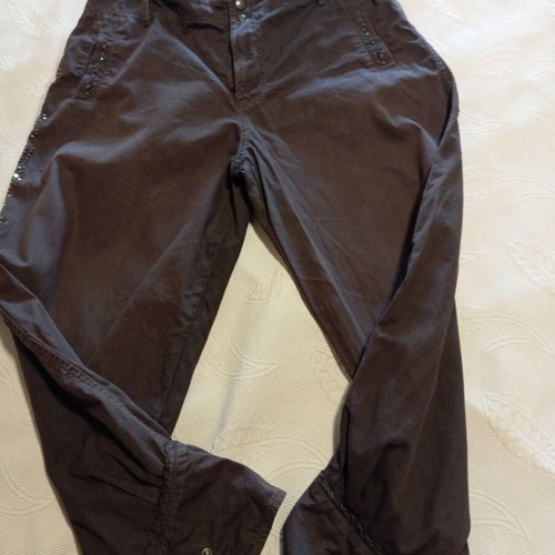 BSB Vintage Capri Pants Large Y2K Style with Strass and Adjustable Cuffs