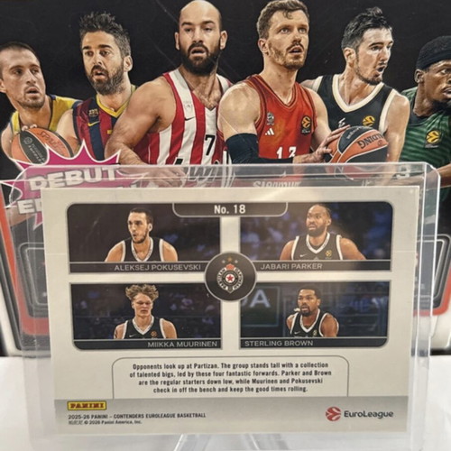 Partizan Belgrade Team Quads Panini Contenders Euroleague 2025-2026 like new