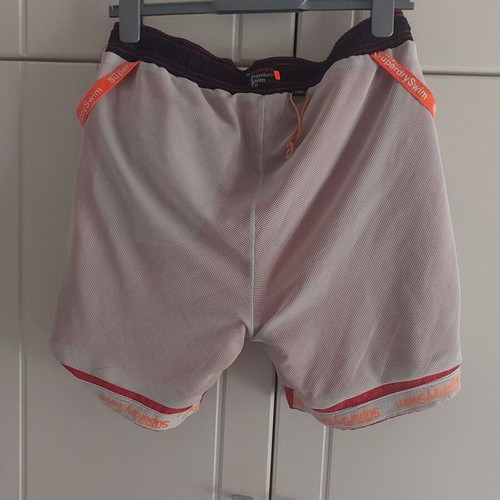 Superdry swim shorts size S like new, red, elastic waist