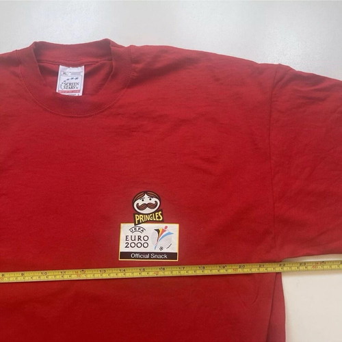 Pringles Euro 2000 men's vintage red T-shirt Screen Stars size XL like new