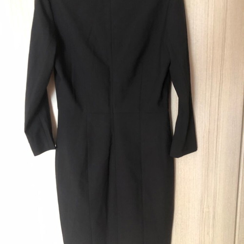 Theory midi black V neck dress with back zipper, used, size S/M