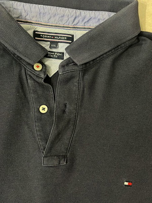 Tommy Hilfiger Men Polo Shirt, navy blue, slim fit, XXL