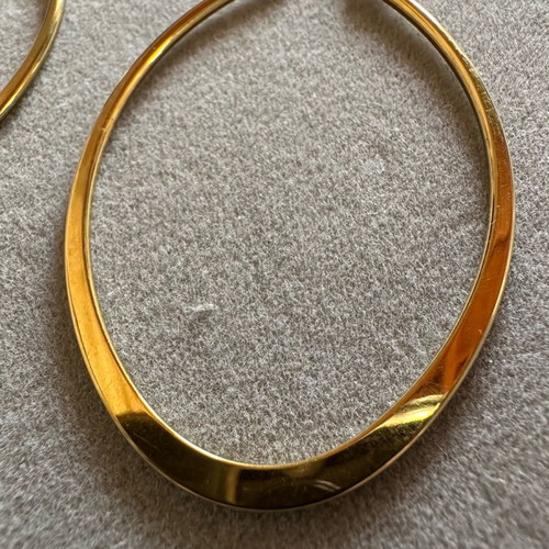 Steel gold oval hoop earrings used