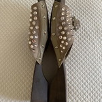 Ras suede beige mules with rhinestones, size 41, new