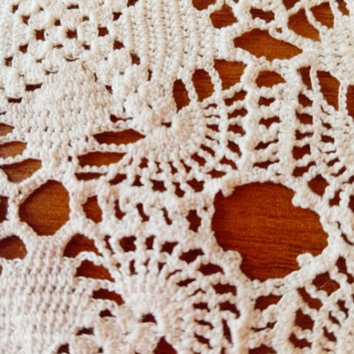 Crochet handmade set of 3 white table linens new