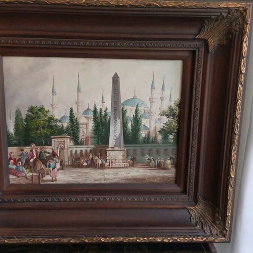 Oil painting with Hippodrome and Hagia Sophia theme like new