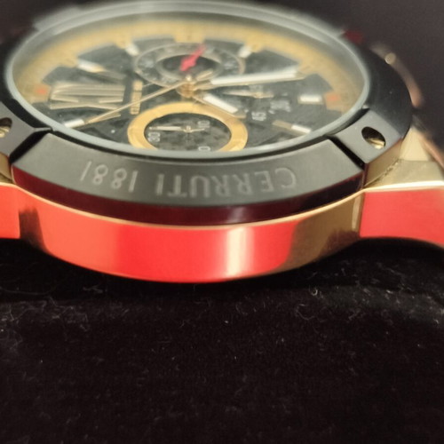 Cerruti 1881 men's chronograph watch new, black and gold