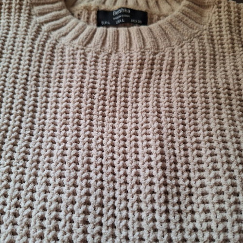 Bershka chenille sweater like new, brown, size L
