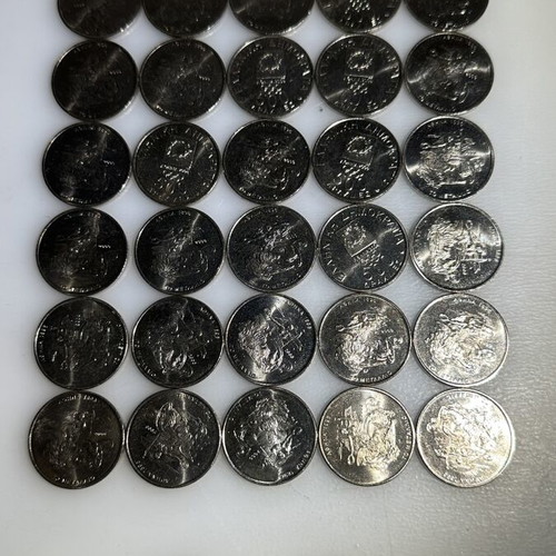 500 Drachma Coins like new, set of 32 from 1996 and 2000