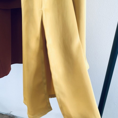 Satin set Simplicity with asymmetric top and wide-leg pants