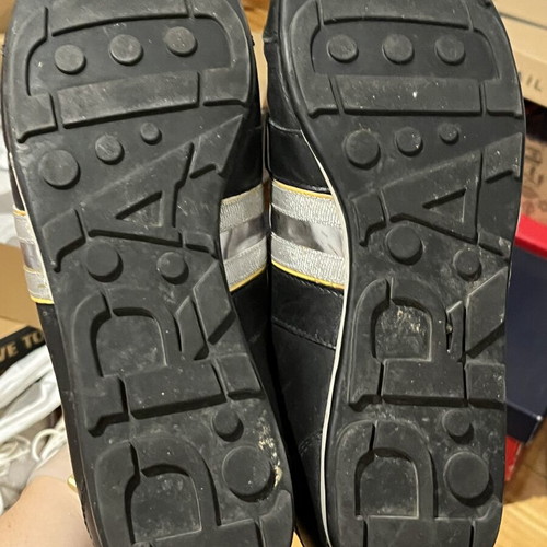 Prada men's leather shoes used, size 45, black and silver