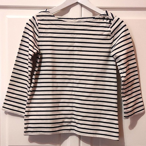 Gap striped women's long-sleeve blouse like new, 100% cotton