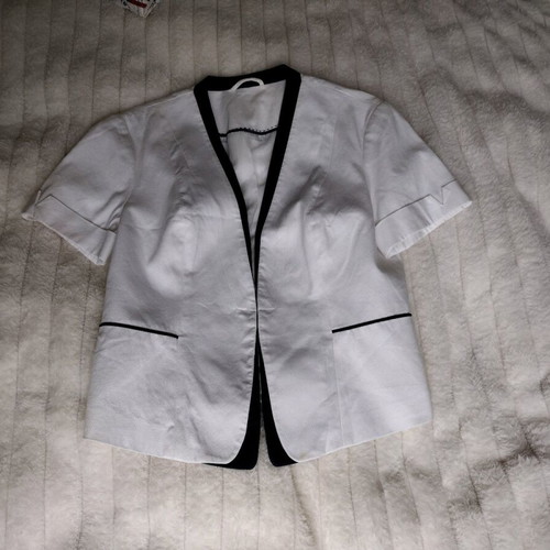 White jacket with blue trim like new, size M