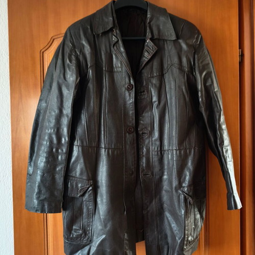Women's leather jacket used, brown