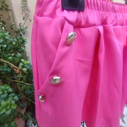 Fuchsia fabric shorts one size made in Italy new