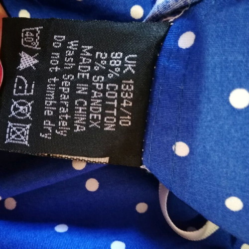Hell Bunny Blue Royal Polka Dot Mini Dress like new, size Small