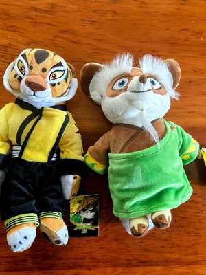 Plush set of 2 Master Shifu and Tigress 18cm Kung Fu Panda 3 new
