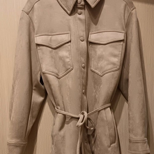 Marks and Spencer women's suede-like coat new, beige, size 4XL