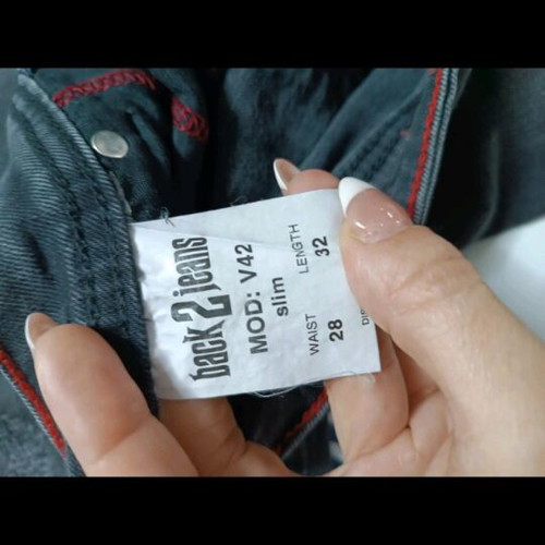 Back2jeans skinny black jeans like new with distressed details, size S