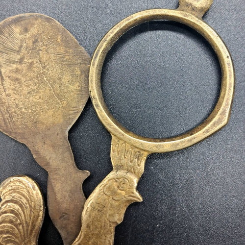 Figural Rooster Bronze Scissors used, premium cigar and egg cutter