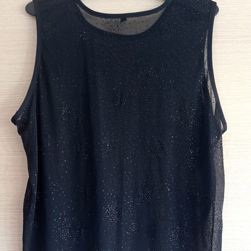 Black see through top with shimmer like new, medium to large size