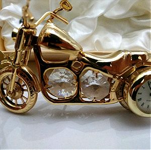 Μοτοσυκλέτα 24Κ  Gold Plated  με ρολόι.