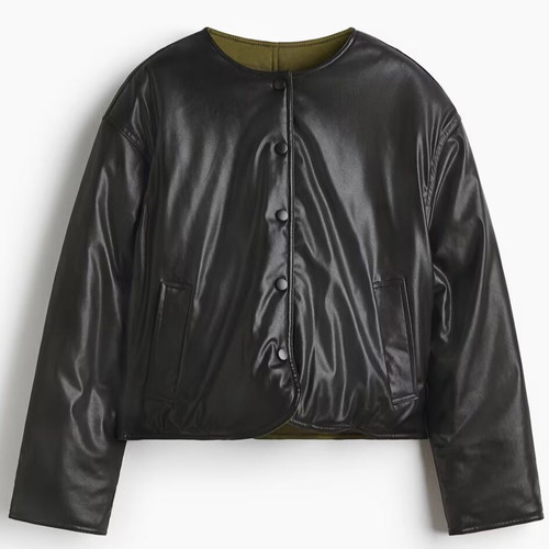 H&M reversible bomber jacket XXL, black and dark green