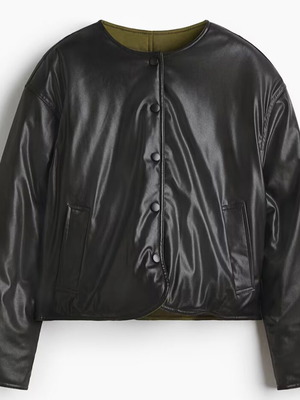 H&M reversible bomber jacket XXL, black and dark green